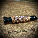 Copper Fused Black Looking Cobalt Glass Chillum