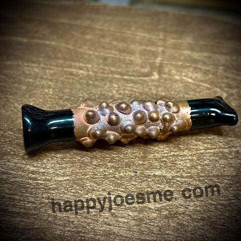 Copper Fused Black Looking Cobalt Glass Chillum