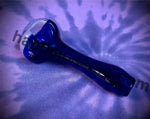 Solid Dark Blue Opal Capped Front Handpipe by 207 Glass