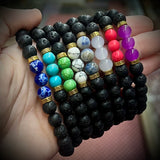 Gemstone/Glass Elastic Bracelet ￼