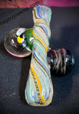 Large Glass Chillum w/ 2 Large Marbles