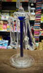 Double Chamber Blue/Clear American Bubbler