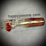 Puppy Love Burgundy Frit Glass Steamroller