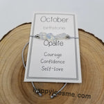 Handmade Birthday Stone Natural Stone Bracelet with Card