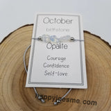 Handmade Birthday Stone Natural Stone Bracelet with Card