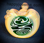 Cream Handpipe W/Green Wig-Wag