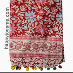 Indian Hand Block Print Scarf Multicolor