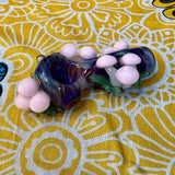 3" Pink Mushrooms-Purple Multicolor Handpipe by Sara Mac
