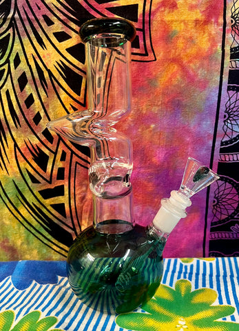 9.5” Clear/Teal Zong Waterpipe