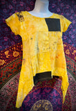 Tie Dye Patchwork W/Peace Sign Cut Out on Back Top