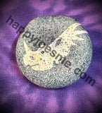 Triceratops Fossil Sandblasted Glass Pendant