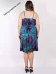 Women’s Tie Dye Sleeves Spaghetti Strap Party Dress