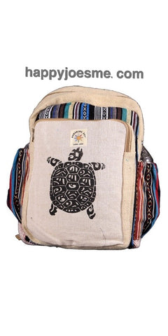 Hemp Backpack Turtle Print