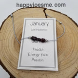 Handmade Birthday Stone Natural Stone Bracelet with Card