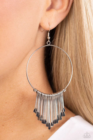 Paparazzi The Little Dipper Silver Earrings