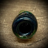 Black to Green Frit Cone Shaped Glass Chillum