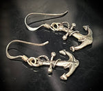 Detailed Anchor 925 Sterling Silver Earrings