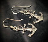 Detailed Anchor 925 Sterling Silver Earrings
