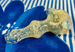 Silver Fume Hourglass Frit Handpipe