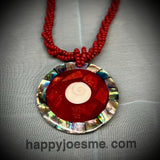 Abalone shell necklace On Seed bead Chain
