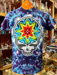 Steal Your Face Mandala Purple/Blue- Multicolor Mandala Tie-Dye T-shirt by Don Martin