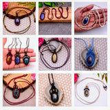 Natural Mix Gemstones Handmade Bohemian Macrame Necklace