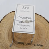 Handmade Birthday Stone Natural Stone Bracelet with Card