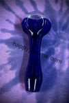 Solid Dark Blue Opal Capped Front Handpipe by 207 Glass