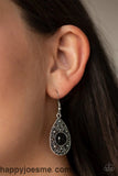 *Paparazzi Accessories* From Pop To Bottom Black Earrings