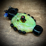 6.5" Black/Lime "Donut" W Marbles, Millies, & Knobs