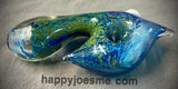 Blue/Green Frit Teardrop Handpipe