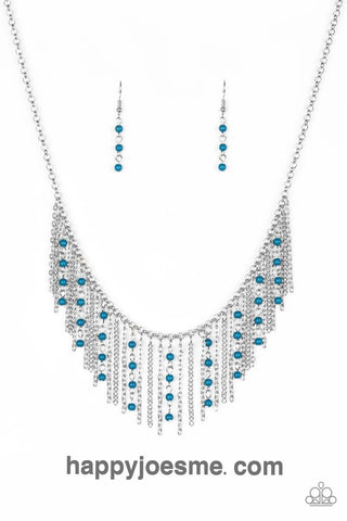 Paparazzi Harlem Hideaway Blue Necklace