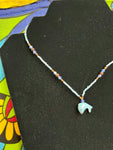 90s Seed Bead Glass Dolphin Necklace