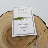 Handmade Birthday Stone Natural Stone Bracelet with Card