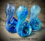 Standing Blue Galaxy Teardrop Handpipe