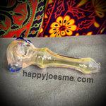 Gold Fume Blue Accents Handpipe