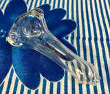 Raked Silver Fumed Clear Handpipe W/Mushroom Milli