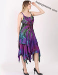 Women's Casual Tie Dye Spaghetti Strap Pixie Fit & Flare Dress