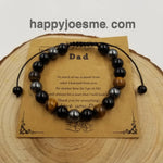 Obsidian & Tiger Eye Stone Adjustable Father's Day Bracelet