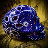Talavera Sugar Skull Purple/White/Black/Silver Sparkles ￼
