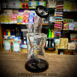 7” Rock Glass Inline Perc Bent Neck Waterpipe