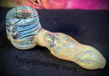 4.5” G/S Fumed Dry Hammer w/ Dotted Stem & Black Wrapped Bowl