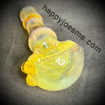 Thick Hourglass Fumed Yellow Handpipe//Beakner