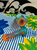 Multicolor Wig-Wag Laying Sidecar Bubbler