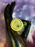 3” Sliver Fume W/Sparkly Green Dot W/Sunflower Chillum