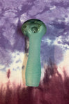 4" Light Blue Halloween Art Sandblasted Handpipe by 207 Glass