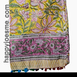 Indian Hand Block Print Scarf Multicolor