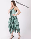 Women's Tie dye Asymmetrical Hem Sleeveless Summer Dress