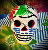 White with Multicolors/Bird Sugar Skull Talavera pottery