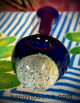 Dark Blue Handpipe W/Frit Globe